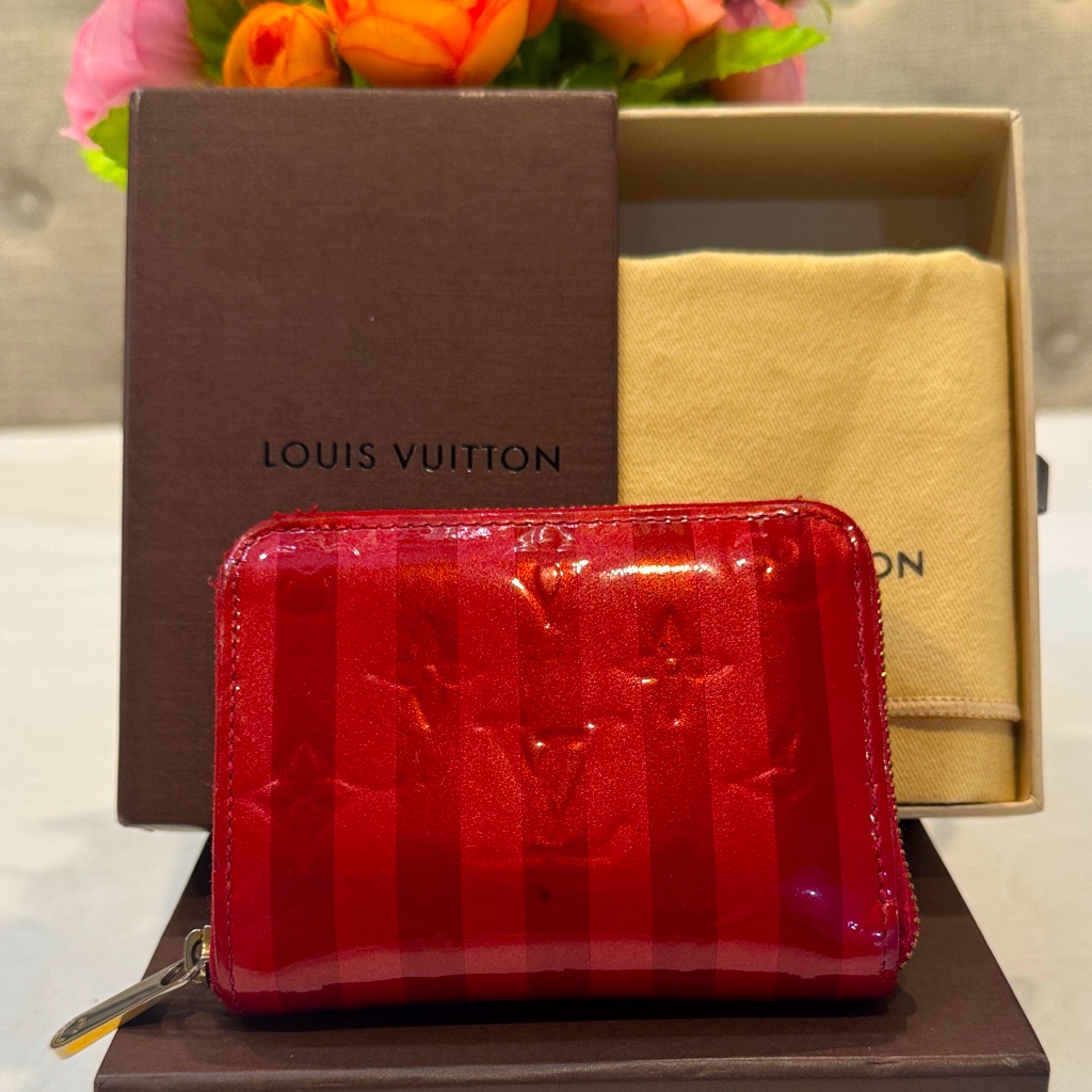 Authentic Louis Vuitton Rayures Vernis Small Zippy Wallet With Box